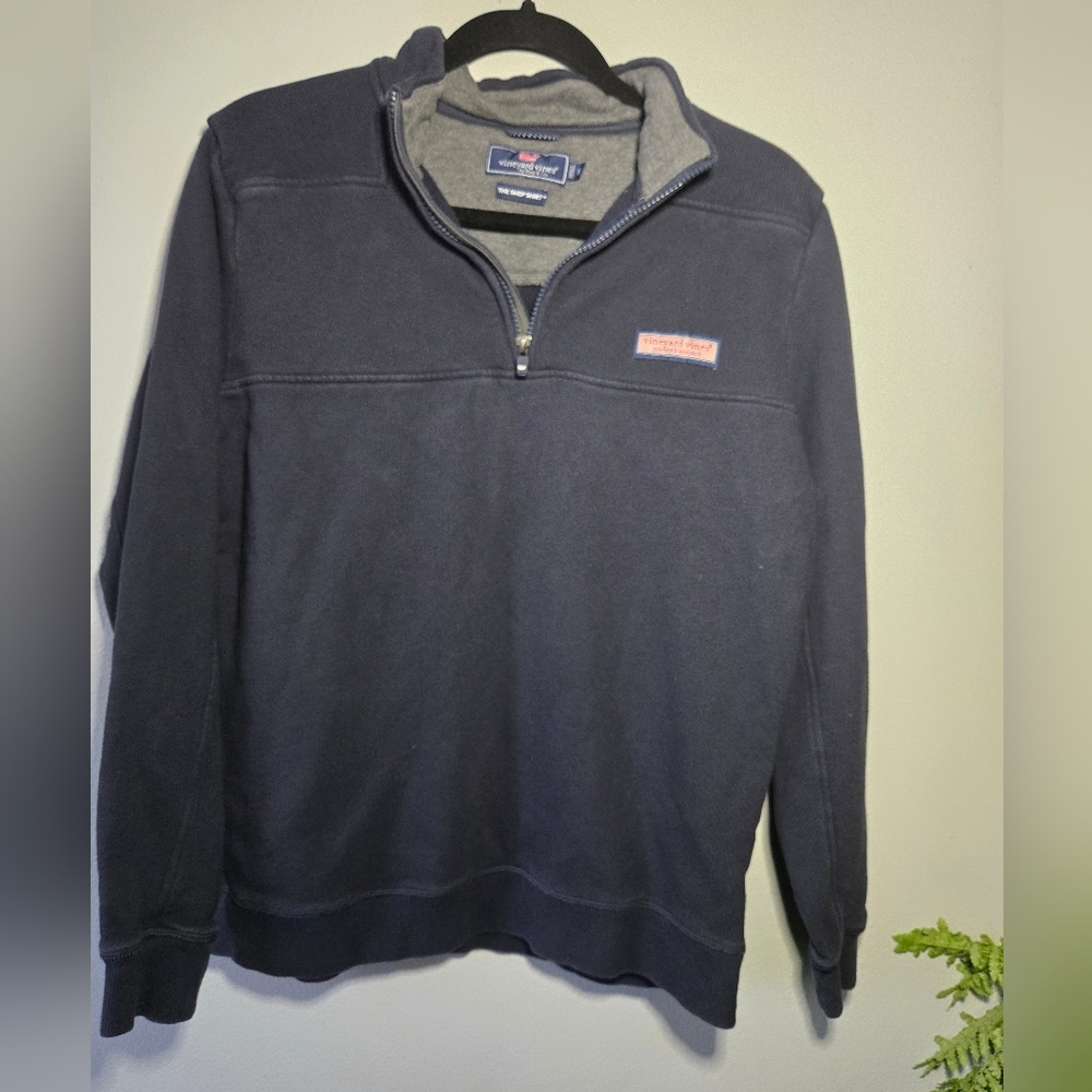 Vineyard Vines Men's Navy "Shep Shirt" Quarter-Zip Sweater‎ ~ Size Small